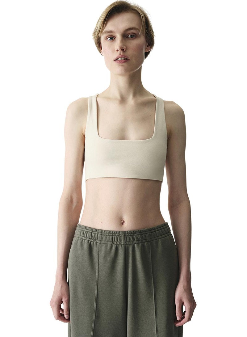 Penti Women's Cotton Modal Blend Twisted Back Bra - Stone - Image 1