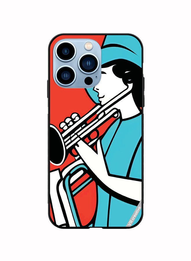 VR CREATIVE Protective Case Cover For Apple iPhone 13 Pro Jazz Trumpeter Recital Design Multicolour - Image 1