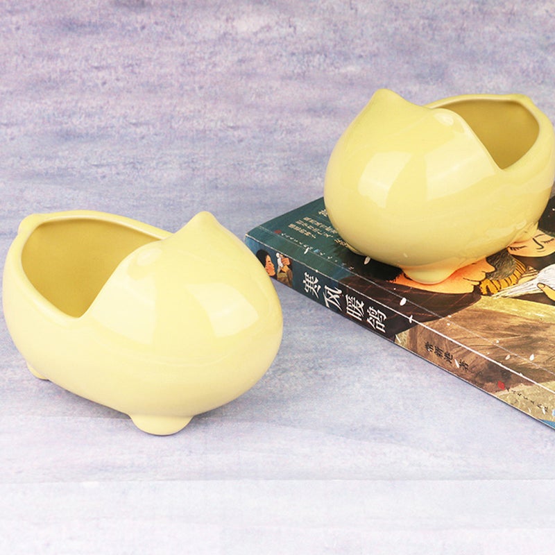 1Pc Hamster Bathtub Pet Cooling House Nest Ceramic Washing Tub (Light Yellow) - Image 3