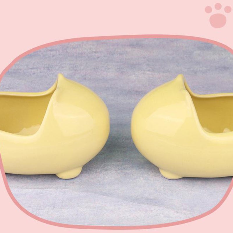 1Pc Hamster Bathtub Pet Cooling House Nest Ceramic Washing Tub (Light Yellow) - Image 2