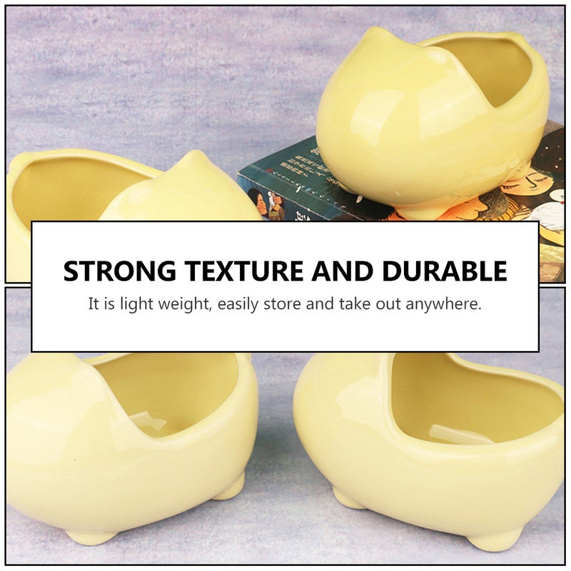1Pc Hamster Bathtub Pet Cooling House Nest Ceramic Washing Tub (Light Yellow) - Image 5