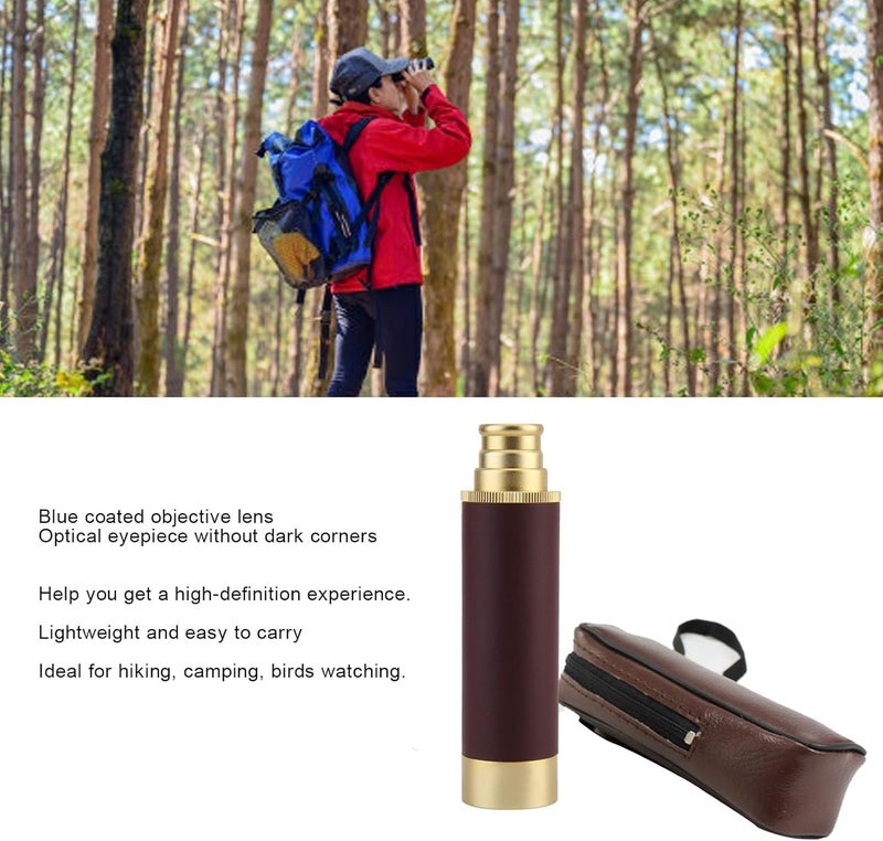 Retro Pirate Telescope, Zoomable Portable Handheld Telescope Vintage Monocular for Camping Boating Gift - Image 4