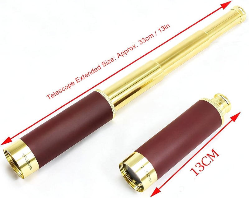 Retro Pirate Telescope, Zoomable Portable Handheld Telescope Vintage Monocular for Camping Boating Gift - Image 2