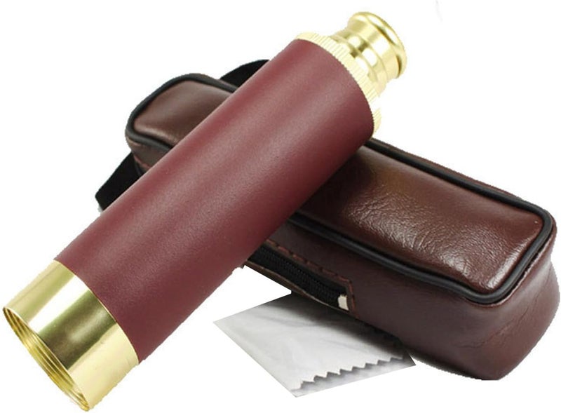 Retro Pirate Telescope, Zoomable Portable Handheld Telescope Vintage Monocular for Camping Boating Gift - Image 1