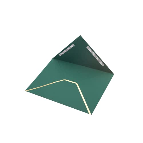 CHRIZ.Z A7 Envelopes - V Flap Foil Border Luxury Mailing Envelopes for 5" x 7" Cards - for Wedding, Invitations, Baby Shower, Photos, Graduation, Birthday, Bridal Shower - 5.25" x 7.25" (Dark Green, 25 Pack) - Image 4