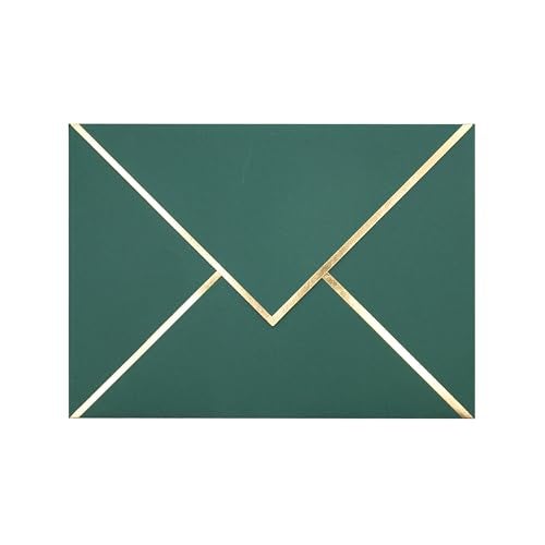 CHRIZ.Z A7 Envelopes - V Flap Foil Border Luxury Mailing Envelopes for 5" x 7" Cards - for Wedding, Invitations, Baby Shower, Photos, Graduation, Birthday, Bridal Shower - 5.25" x 7.25" (Dark Green, 25 Pack) - Image 1