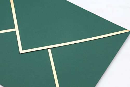 CHRIZ.Z A7 Envelopes - V Flap Foil Border Luxury Mailing Envelopes for 5" x 7" Cards - for Wedding, Invitations, Baby Shower, Photos, Graduation, Birthday, Bridal Shower - 5.25" x 7.25" (Dark Green, 25 Pack) - Image 5