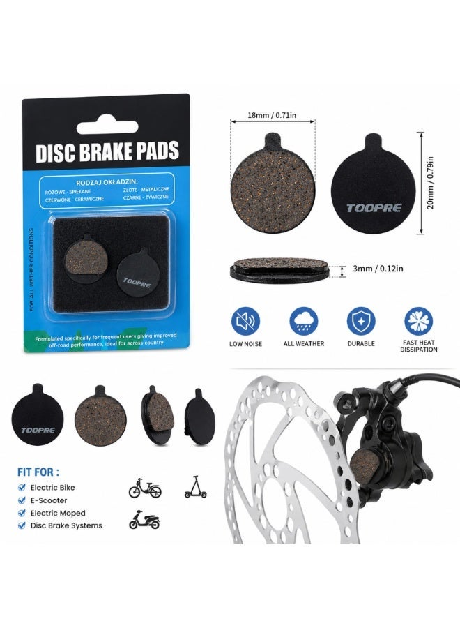 TOOPRE TP-11K Disc Brake Pads for Electric Bike E-Bike and E-Scooter Replacement Brake Pads Set - Image 3