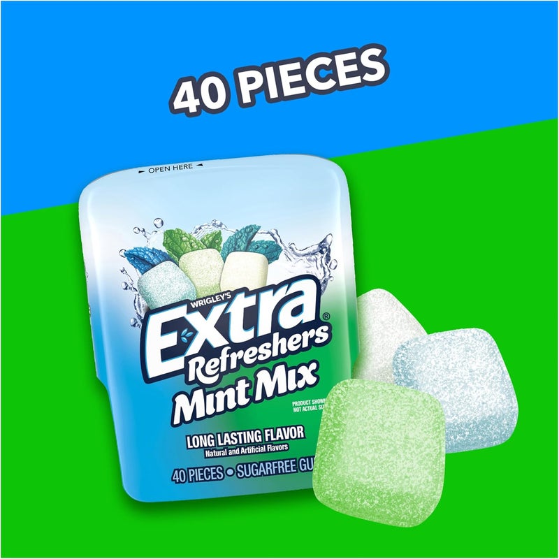 EXTRA Refreshers Mint Mix Gum - 6 Pack of 40-Piece Bottles (240 Pieces Total) - Image 4