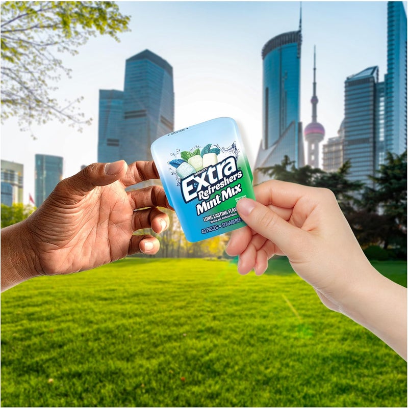 EXTRA Refreshers Mint Mix Gum - 6 Pack of 40-Piece Bottles (240 Pieces Total) - Image 5