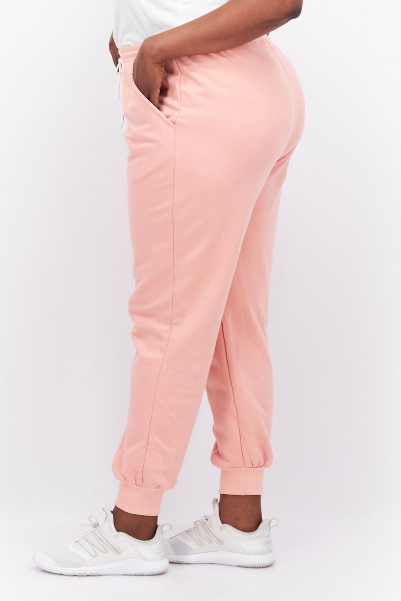 Dippin' Daisy's Women Plus Size Plain Jogger Pants, Peach - Image 4