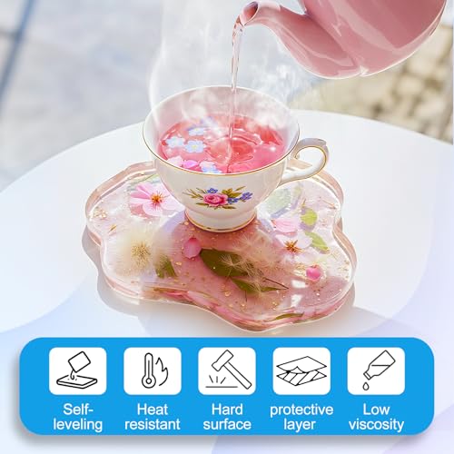Teexpert No Bubble Epoxy Resin: 2 Gallon Crystal Clear Anti-Yellowing Self-Leveling High-Gloss Resina Epoxica for Casting and Coating DIY Art,Table Top,Molds,Jewelry Making,Craft Kits for Adults - Image 5
