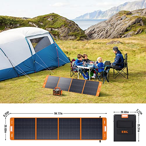 EBL 200W Portable Solar Panel for Power Station, Waterproof IP65 Foldable Solar Panel with MC-4 Anderson Output Connector for RV, Camping, Blackout - Image 5