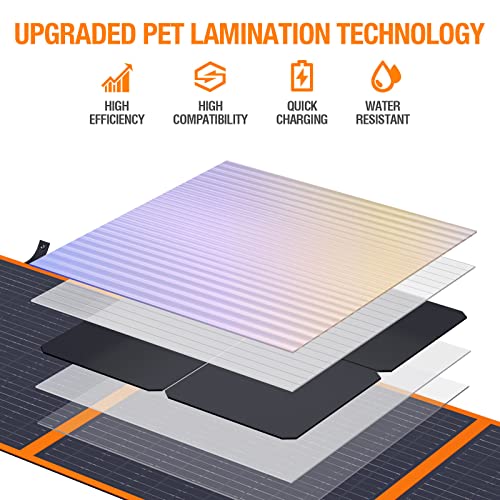 EBL 200W Portable Solar Panel for Power Station, Waterproof IP65 Foldable Solar Panel with MC-4 Anderson Output Connector for RV, Camping, Blackout - Image 4