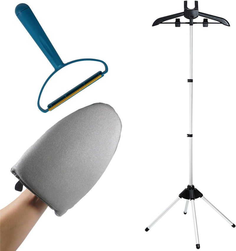 TONINT Garment hanger for steaming clothes with Ironing Gloves,Steam rack for clothes,Handheld garment steamer rack,Clothes hanger for steam ironing,Steam stand clothes,Steam iron steamer hanger standing - Image 1