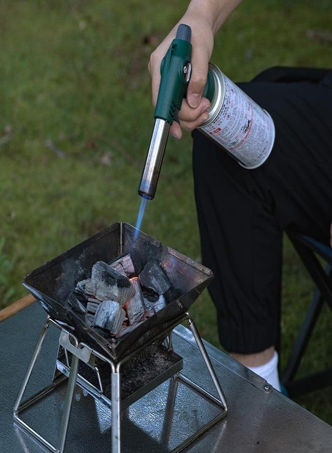 camping moon Campingmoon Culinary Torch, Kitchen Blow Torch with Adjustable Flame, High Power Butane Torch for Cooking, Creme Brulee & BBQ - 1300°C Refillable Blue Flame Gun (Butane Not Included)(Grey) - Image 3