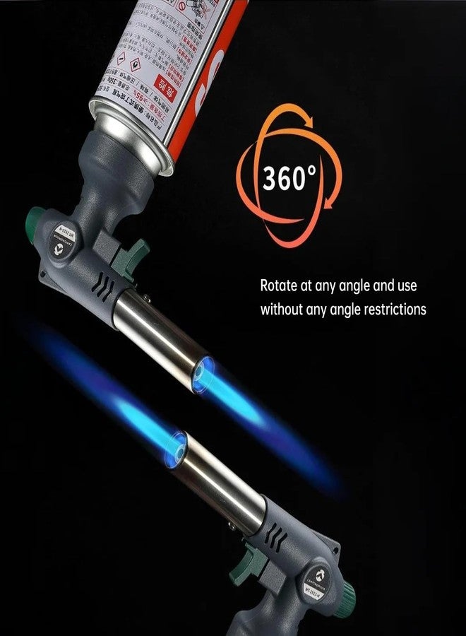 camping moon Campingmoon Culinary Torch, Kitchen Blow Torch with Adjustable Flame, High Power Butane Torch for Cooking, Creme Brulee & BBQ - 1300°C Refillable Blue Flame Gun (Butane Not Included)(Grey) - Image 5