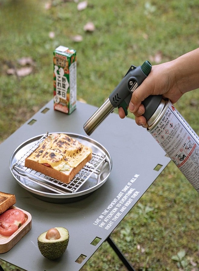 camping moon Campingmoon Culinary Torch, Kitchen Blow Torch with Adjustable Flame, High Power Butane Torch for Cooking, Creme Brulee & BBQ - 1300°C Refillable Blue Flame Gun (Butane Not Included)(Grey) - Image 2