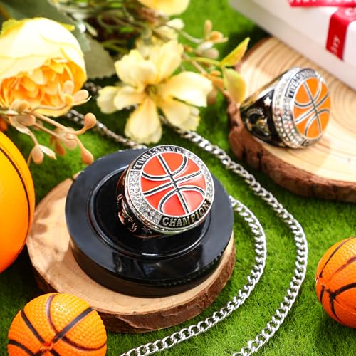 Highergo 10 Pcs Basketball Softball Baseball MVP Dancer Champion Trophy Ring with Display Stand Star Football Soccer Volleyball Golf Cheerleading Bowling Track Field - Image 4