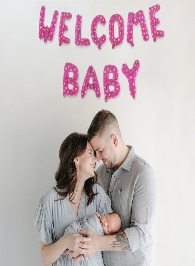 Just Party Welcome Baby Girl Theme Foil Balloon Banner Combo - Set Of 11Pcs For Unforgettable Celebrations, Pink - Image 2