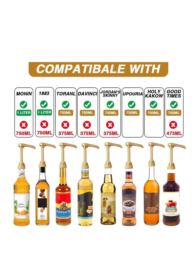 8 Pack Coffee Syrup Pumps, Black Pumps for Bottle, Compatible with 25.4 Oz/750ml Bottles, Great Home u0026 Bar Drinking Mixes