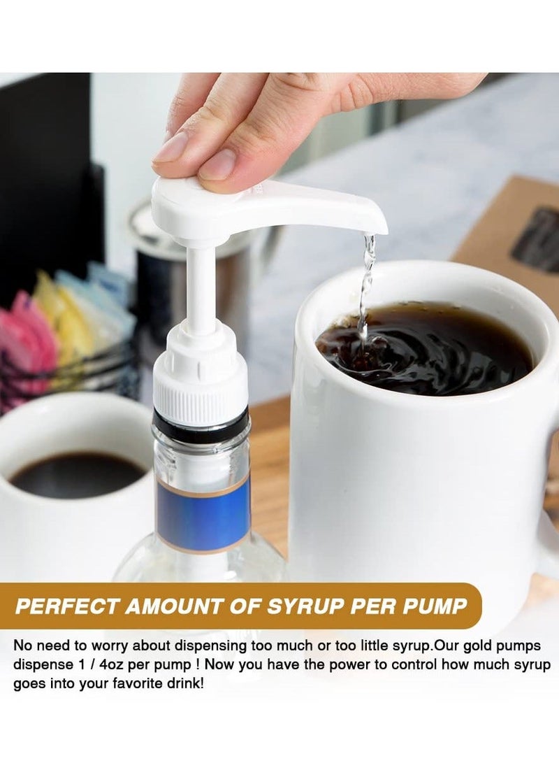 8 Pack Coffee Syrup Pumps, Black Pumps for Bottle, Compatible with 25.4 Oz/750ml Bottles, Great Home u0026 Bar Drinking Mixes