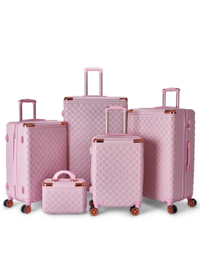 LIMRA Travel Bags Luggage set 5 pieces with a distinctive design from limra pink