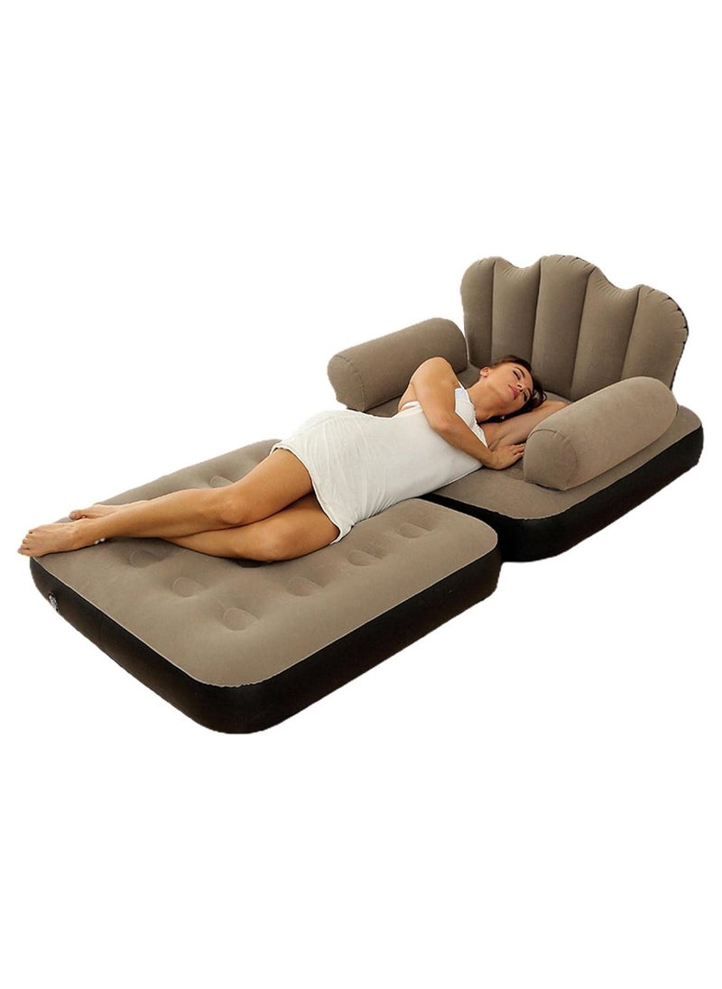Generic - Inflatable Couch, Multifunctional Inflatable 5-in-1 Sofa with L-shaped Armrest, Pool Float, Couch, Sleep-Away Mattress Bed for Camping, Living Room - Image 1