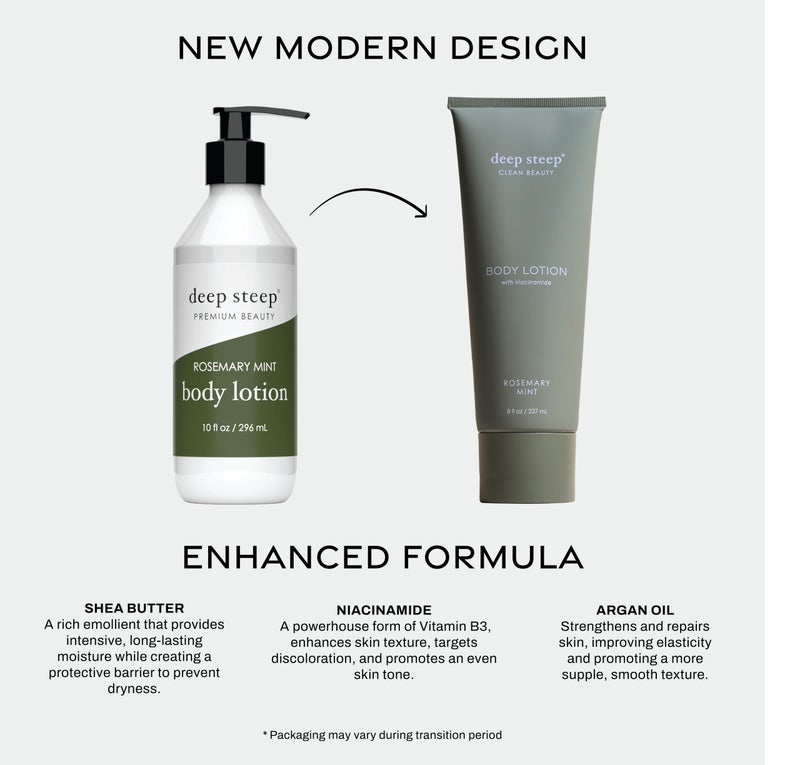 Deep Steep Body Lotion, Rosemary Mint, 8 oz â€“ Moisturizer with Coconut Oil, Shea Butter, Argan Oil, Aloe Vera & Niacinamide â€“ Vegan, Clean Beauty, Daily Skin Hydration - Image 3