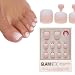 Glamnetic أظافر أصابع القدم اللاصقة من غلمنتيك - كريمر - نود محايد وأومبري أبيض مزيف مع لمسة لامعة - 16 حجم - مجموعة أظافر أصابع القدم 32 مع غراء - Image 2