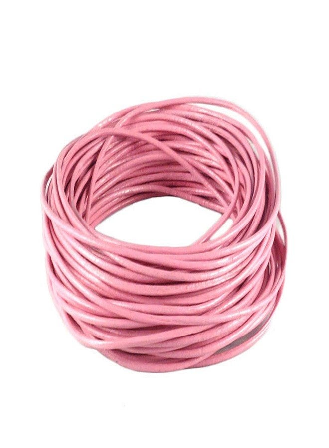 Cords Craft® | 1.5 mm Round Leather Cord for Jewelry Making Bracelet Necklaces Hair Accessories Dog Collar Beading Work Hobby and DIY Craft (Pink) | Roll of 10 Meters Leather String Cord - Image 2