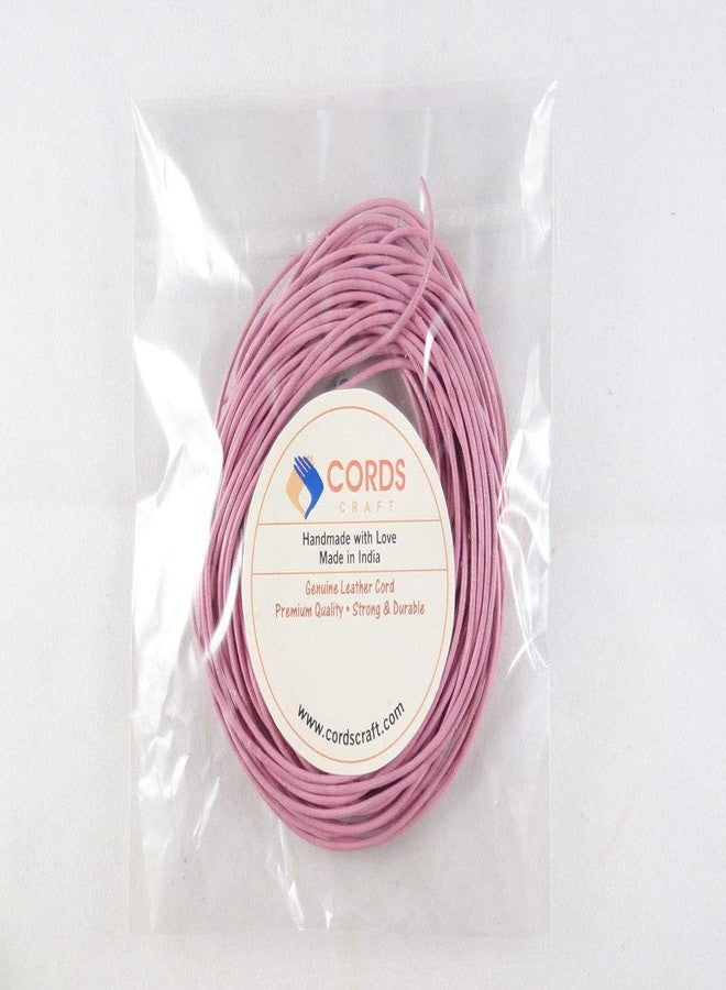Cords Craft® | 1.5 mm Round Leather Cord for Jewelry Making Bracelet Necklaces Hair Accessories Dog Collar Beading Work Hobby and DIY Craft (Pink) | Roll of 10 Meters Leather String Cord - Image 3