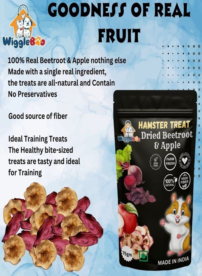 WiggleBoo Hamster Treats || Crunchy & Delicious || Nutritious || Healthy & Tasty || All-Natural Snacks Packed with Flavor and Nutrients for Optimal Health and Wellness (Dried Beetroot & Apple) - Image 3