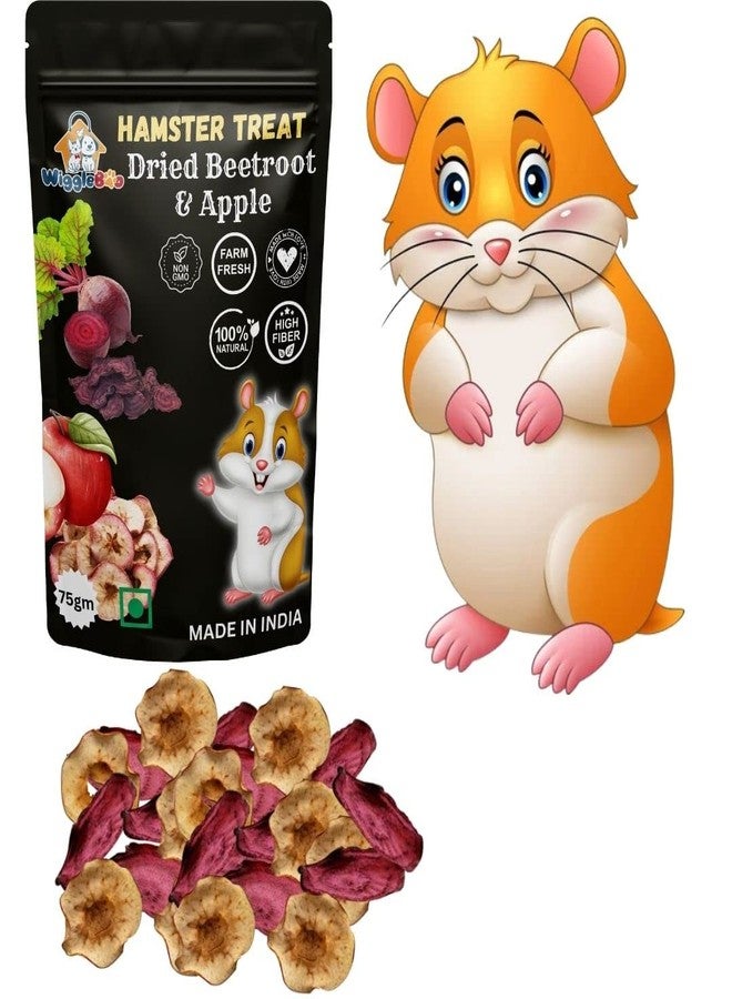 WiggleBoo Hamster Treats || Crunchy & Delicious || Nutritious || Healthy & Tasty || All-Natural Snacks Packed with Flavor and Nutrients for Optimal Health and Wellness (Dried Beetroot & Apple) - Image 1