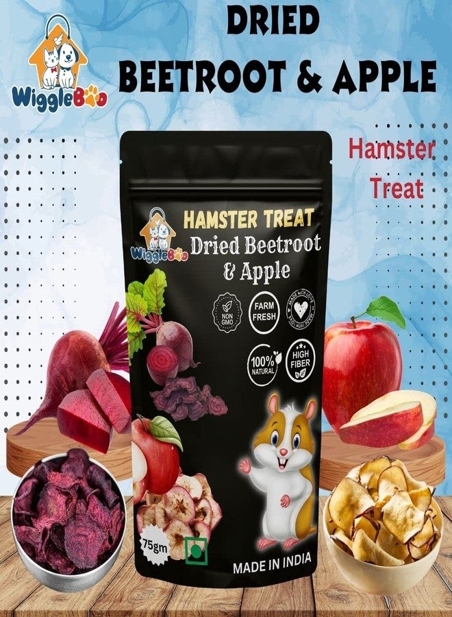 WiggleBoo Hamster Treats || Crunchy & Delicious || Nutritious || Healthy & Tasty || All-Natural Snacks Packed with Flavor and Nutrients for Optimal Health and Wellness (Dried Beetroot & Apple) - Image 2