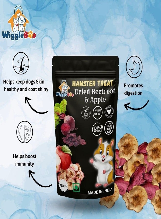 WiggleBoo Hamster Treats || Crunchy & Delicious || Nutritious || Healthy & Tasty || All-Natural Snacks Packed with Flavor and Nutrients for Optimal Health and Wellness (Dried Beetroot & Apple) - Image 4