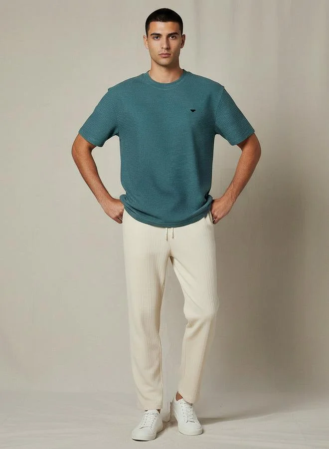 Lee Cooper Lee Cooper Men Regular Fit Crew Neck Short Sleeves Textured T-shirt