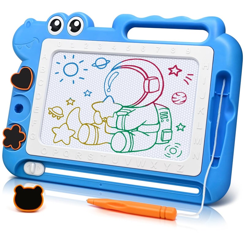 AiTuiTui Magnetic Drawing Board Toddler Toys Gift for Girls Boys, Color Sketch Writing Scribble Doodle Pad Travel Games, Educational Learning Kids Toys for Birthday or Easter (Blue) - Image 1