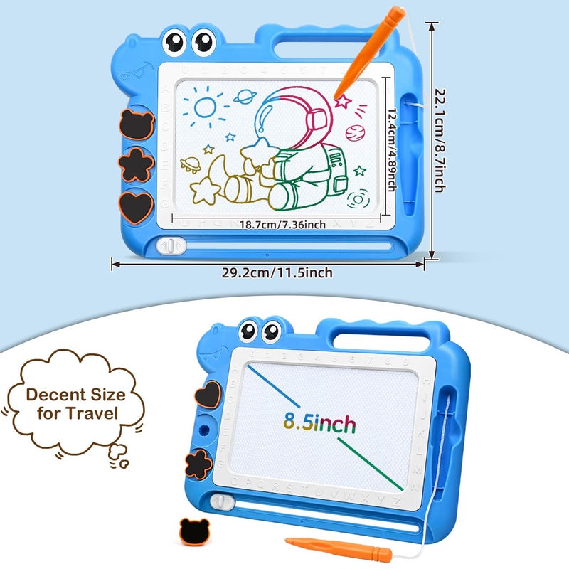 AiTuiTui Magnetic Drawing Board Toddler Toys Gift for Girls Boys, Color Sketch Writing Scribble Doodle Pad Travel Games, Educational Learning Kids Toys for Birthday or Easter (Blue) - Image 2