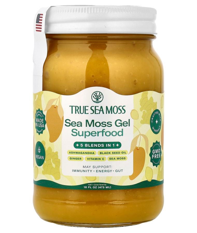 Sea Moss Gel Superfood 5 Blends In 1 Mango 16 fl oz (473 g)