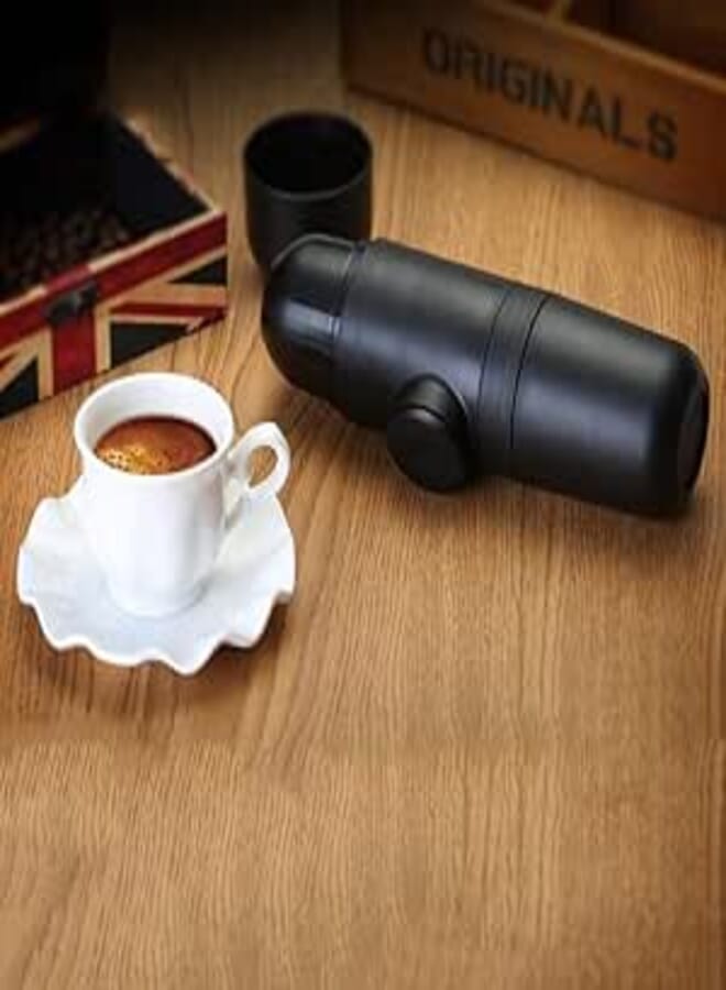 Spaceshoop Portable Espresso Maker for Travel, Manual Press Machine On The Go, Compatible with Espresso Powder