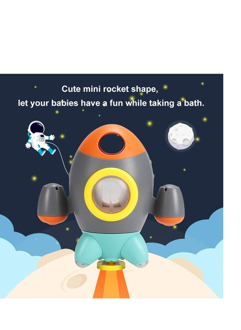 Excefore - Baby Bath Toys, Space Rocket Rotating Spray Water Toy, Space Rocket Shape Bathtub Toys for Toddlers, Girls and Boys Bath Toys for Toddler (Grey) - Image 1