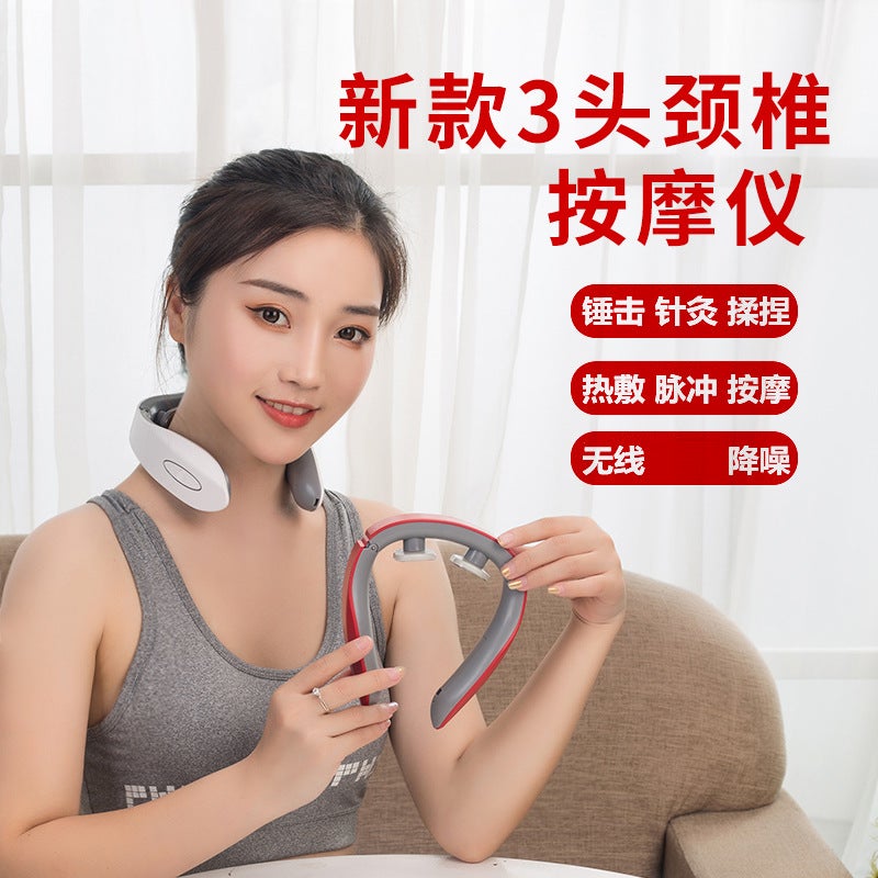 Rechargeable Cervical Spine Massager – Three-Head Neck and Shoulder Physiotherapy Instrument - Image 3