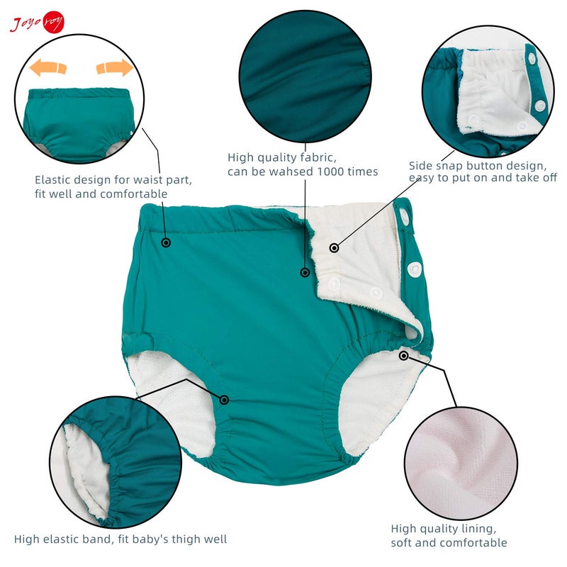 Joyo roy 2 Pcs Reusable Swim Diapers Snaps Unisex Baby Swim Diaper 3-6 Months Waterproof Newborn Infant Swimming Diapers Small Washable Baby Boy and Girl Water Diaper for Swimming Lesson - Image 3