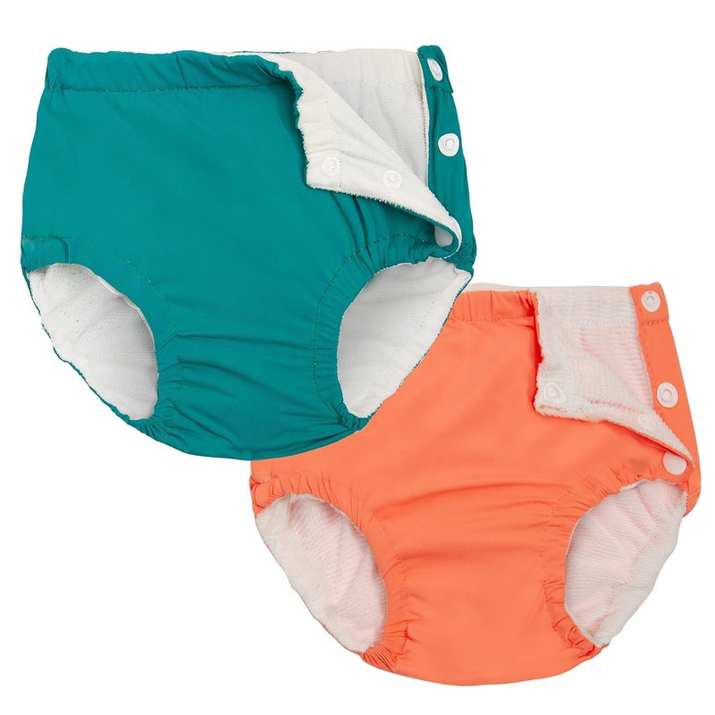 Joyo roy 2 Pcs Reusable Swim Diapers Snaps Unisex Baby Swim Diaper 3-6 Months Waterproof Newborn Infant Swimming Diapers Small Washable Baby Boy and Girl Water Diaper for Swimming Lesson - Image 1