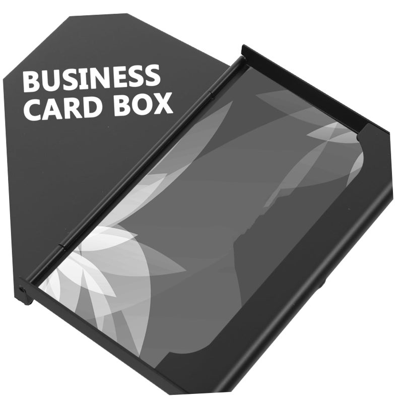 Elegant Rhinestone Business Card Holder Compact Organizer for Office Professionals Black - Image 4