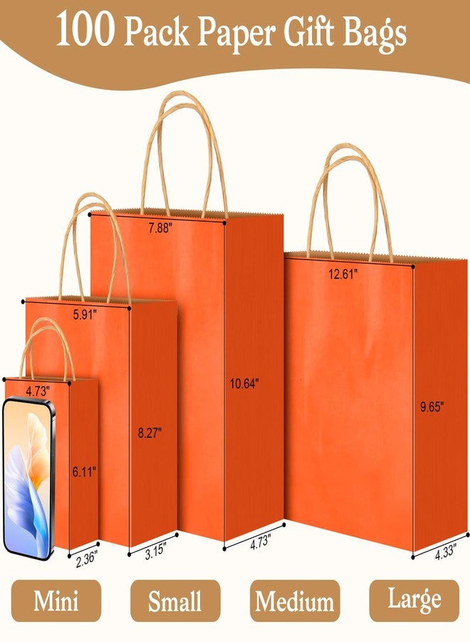 ١٠٠ كيس هدايا صغير بمقابض، مقاس ٥.٩١ × ٣.١٥ × ٨.٢٧ بوصة، أكياس هدايا للحفلات، ١٢ كيسًا ملونًا لحفلات أعياد الميلاد، أكياس هدايا من ورق الكرافت بكميات كبيرة لحفلات الزفاف، وحفلات استقبال المولود، والاحتفالات، ولوازم الحفلات - Image 2