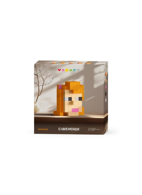VOXART Cubeheads Redheads Pixel Art Building Set - 3D Tile-Based Home Décor Model, Create & Display Retro Pixel Figures, Unique Artistic Gift for Gamers, Designers & Collectors