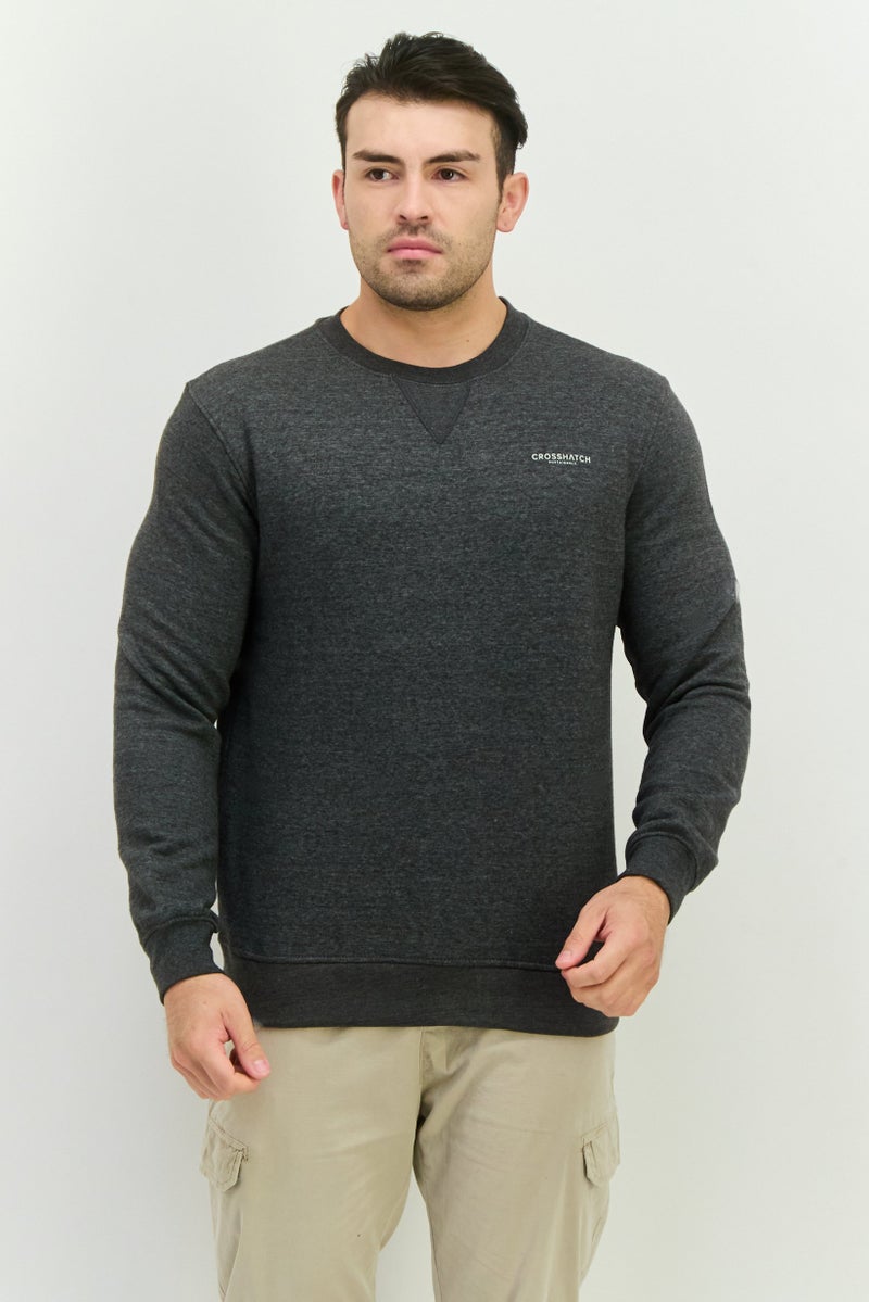 CROSSHATCH Men 2 Pieces Crew Neck Brand Logo Long Sleeve Sweatshirts, Red - Image 4