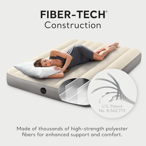 Intex 64102E Dura-Beam Standard Single-High Air Mattress: Fiber-Tech – Full Size – 10in Bed Height – 600lb Weight Capacity – Pump Sold Separately - Image 5